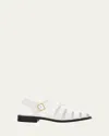 Prada Calf Leather Fisherman Sandals In Bianco