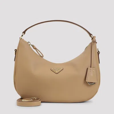Prada Calf Leather Handbag In Neutral