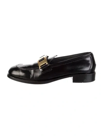 Pre-owned Prada Calf Leather Loafers In Black