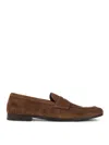Prada Loafers Suede Finish Round Toe Design In Brown