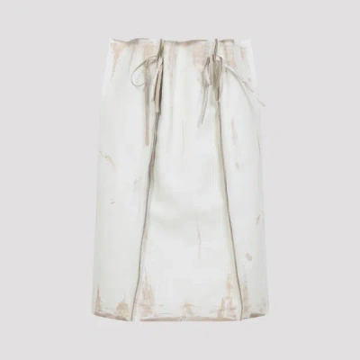 PRADA PRADA CALF LEATHER MIDI SKIRT 40