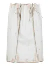 Prada White Leather Skirt In White