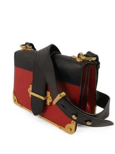 Pre-owned Prada Calf Leather Mini Shoulder Bag In Red