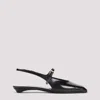 Prada Mary Jane Patent Pointy-toe Slingback Ballerina Flat In Nero