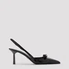 Prada 80 Patent Leather Slingback Pumps In Black