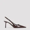 Prada Slingback Pumps In Leather With Brushed Finish In Burgundy