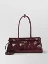 Prada Calf Leather Rectangular Shoulder Bag In Red