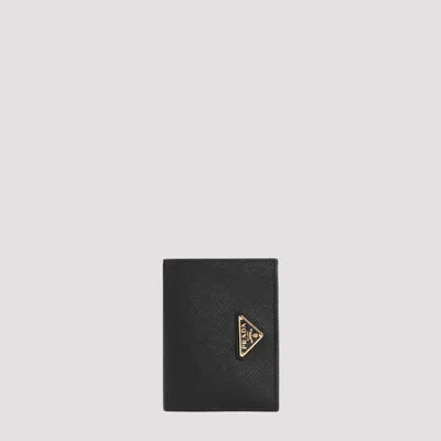 Prada Calf Leather Wallet In Black