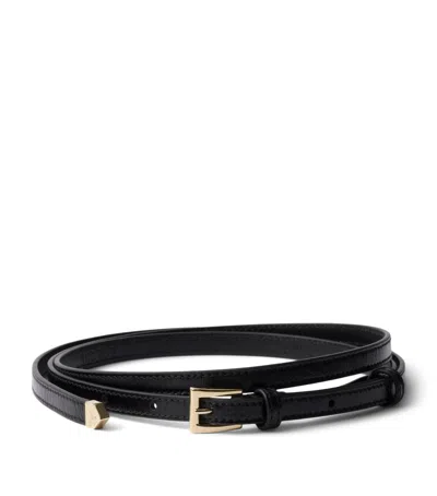 Prada Calfskin Belt In Black