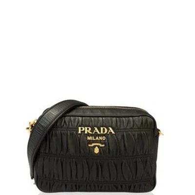 Pre-owned Prada Calfskin Camera Case Bag In Black