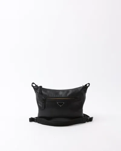 Prada Calfskin Crossbody Bag In Black