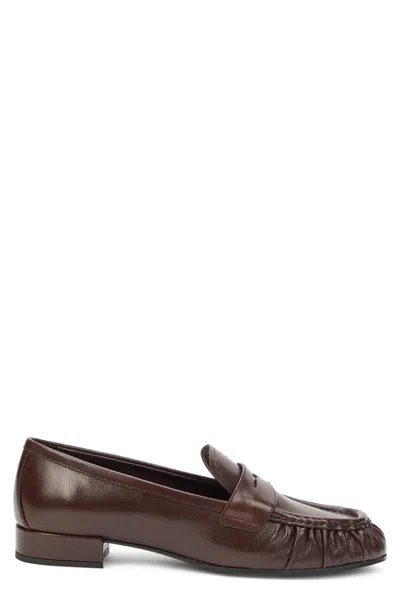 Prada Calfskin Leather Loafer In Metallic