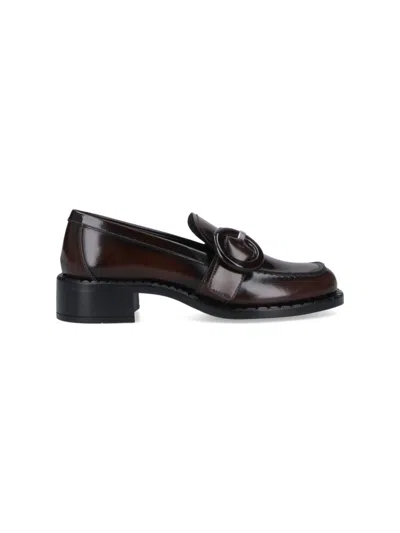 PRADA PRADA CALFSKIN LOAFERS – BROWN