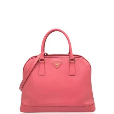 Pre-owned Prada Calfskin Lux Promenade Satchel In Pink