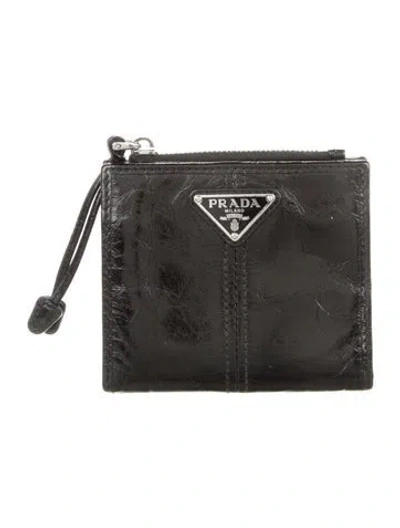 Pre-owned Prada Calfskin Wallet In Black