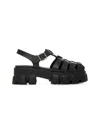 Prada Calzature Black Rubber Monolith Sandals In Black