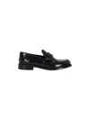 Prada Logo-plaque Leather Loafers In Black