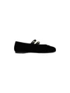 Prada Triangle Logo Velvet Ballet Flats In Black