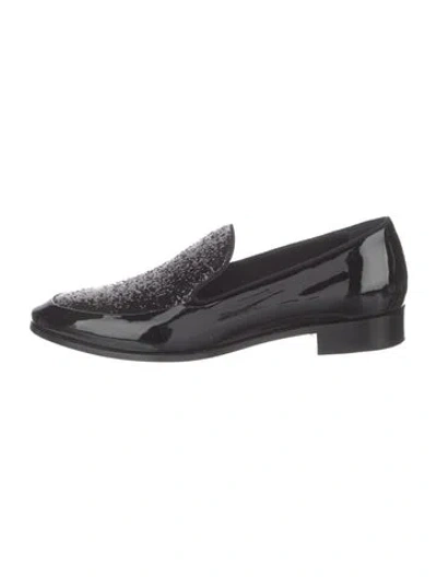 Pre-owned Prada Calzature Donna Patent Leather Loafers In Black