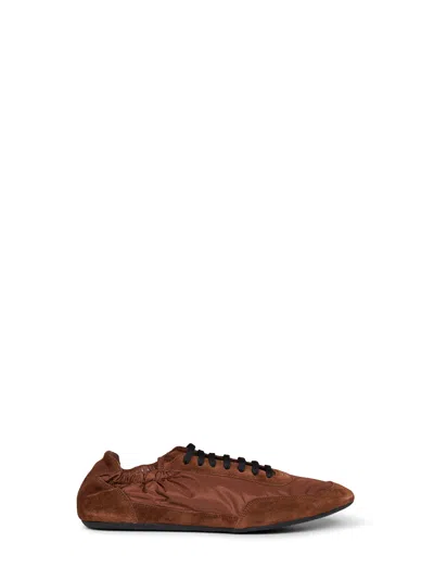 Prada Calzature Rosewood Brown Collapse Sneakers