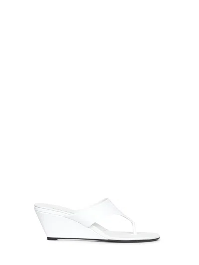 Prada Calzature White Patent Leather Thong Sandals In Multi