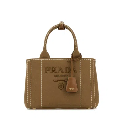 Prada Camel Canvas Handbag