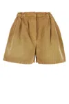 Prada Canvas Shorts With Elastic Waistband And Pleats