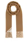 Prada Two-tone Fringed Edge Scarf Accessory In Camel