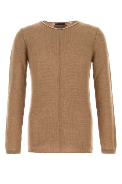 Prada Camel Cashmere Sweater In Neutral