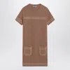 Prada Camel-coloured Cashmere Short Dress In Brown