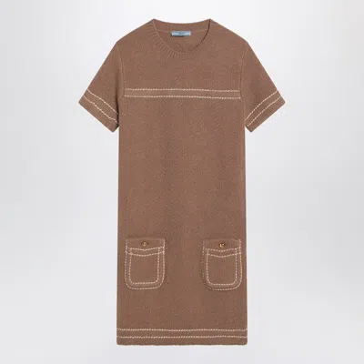 PRADA PRADA CAMEL-COLOURED SHORT DRESS
