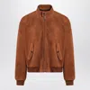 Prada Men's Camel-coloured Suede Bomber Jacket | Size 48 | Upw524ooo158g