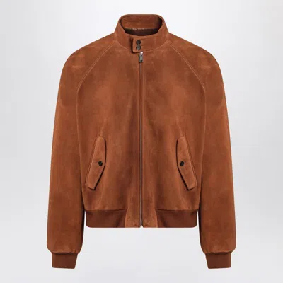 PRADA PRADA CAMEL-COLOURED SUEDE BOMBER JACKET