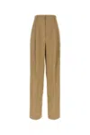 Prada Pantalone In Cotone Cammello Donna