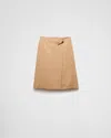Prada Womens Brown Safety-pin Split-hem Wool Midi Skirt In Kamelbraun