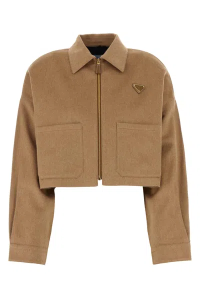 Prada Camel Jacket In Brown