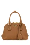 Prada Camel Leather Handbag In Brown