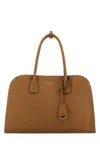 Prada Camel Leather Medium Shopping Bag In Brown