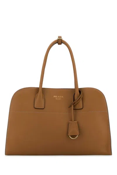 PRADA CAMEL LEATHER MEDIUM SHOPPING BAG
