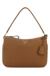 Prada Camel Leather Medium Shoulder Bag In Brown