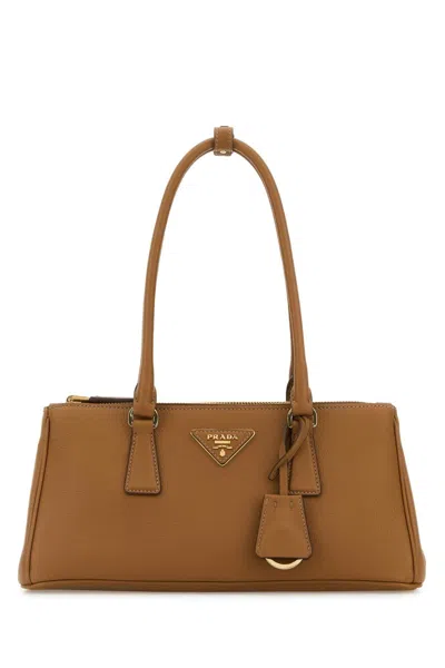 Prada Camel Leather Shoulder Bag
