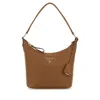 Prada Camel Leather Shoulder Bag In Brown