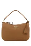Prada Camel Leather Small Handbag In Brown