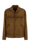 Prada Leather Jacket In Brown