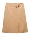 Prada Womens Brown Safety-pin Split-hem Wool Midi Skirt In Brown
