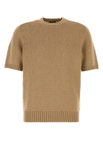 Prada Camel Wool Sweater In Brown