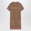 Prada Brown Wool Mini Dress In Brown
