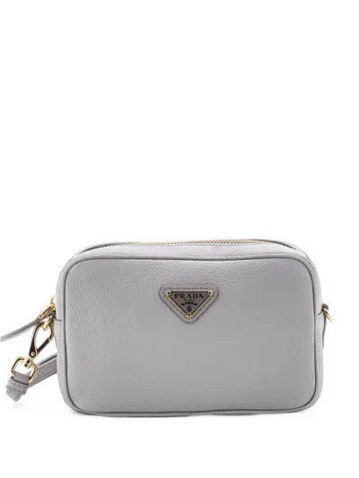 Pre-owned Prada Camera Bag Vitello Soft Mini Crossbody Bag In Grey