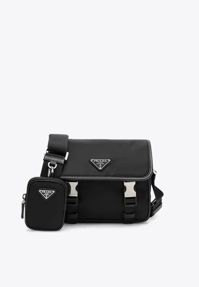 Prada Camera Bag With Zip-pouch In Black