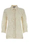 Prada Camicia In Pizzo Avorio Donna